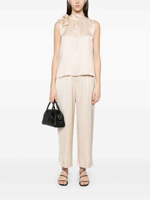 PESERICO SIGN TIED NECK TOP